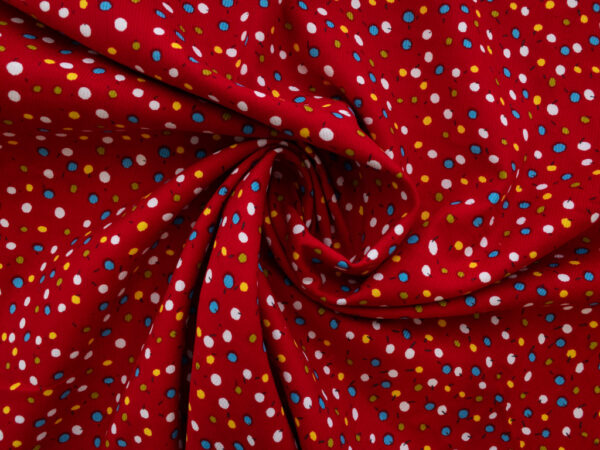 Lady McElroy – Cotton Needlecord – Tumbling Confetti - Scarlet