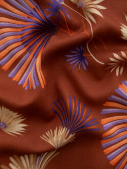 Lady McElroy - Chloe Linen/Viscose - Ornamental Sprays - Rust