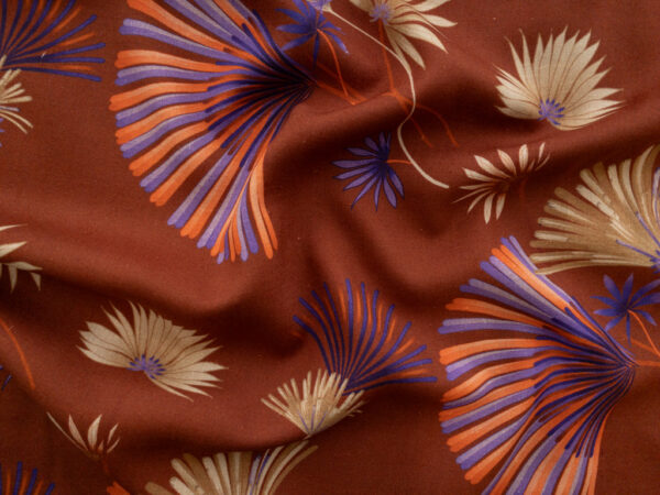 Lady McElroy - Chloe Linen/Viscose - Ornamental Sprays - Rust