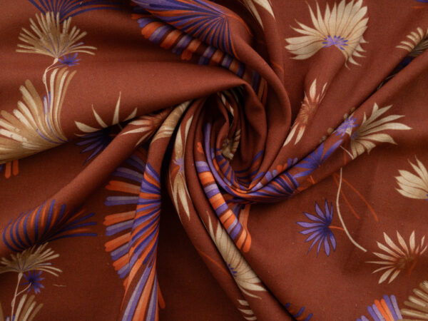 Lady McElroy - Chloe Linen/Viscose - Ornamental Sprays - Rust