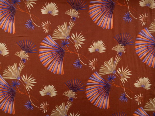 Lady McElroy - Chloe Linen/Viscose - Ornamental Sprays - Rust