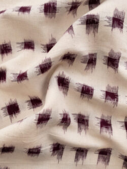 Dakota Square Ikat - Wine on Cream