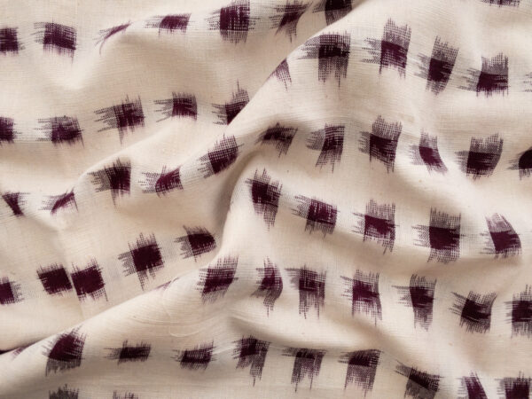 Dakota Square Ikat - Wine on Cream