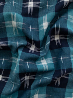 Plaid Star Ikat - Blue/White