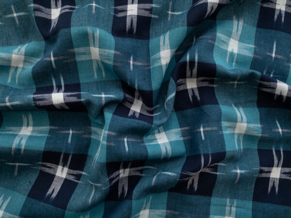 Plaid Star Ikat - Blue/White