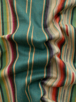 Cotton Yarn Dyed Stripe - Flaring Sun - Teal/Green/Red