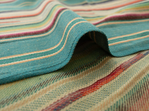 Cotton Yarn Dyed Stripe - Flaring Sun - Teal/Green/Red