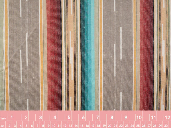 Flaring Sun - Yarn Dyed Cotton Stripe - Grey/Red/Teal