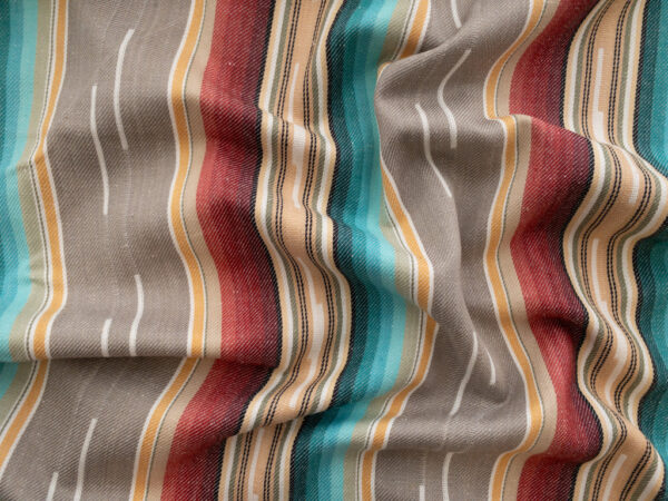 Flaring Sun - Yarn Dyed Cotton Stripe - Grey/Red/Teal