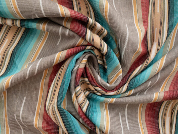 Flaring Sun - Yarn Dyed Cotton Stripe - Grey/Red/Teal