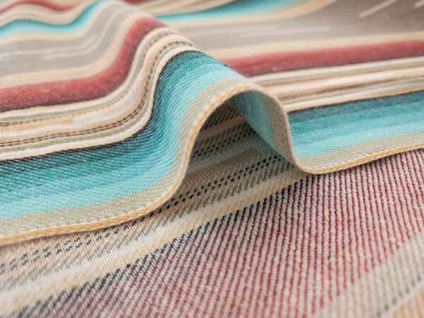 Flaring Sun - Yarn Dyed Cotton Stripe - Grey/Red/Teal