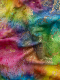 Cotton Flannel -  Splash Metallic Batik - Rainbow