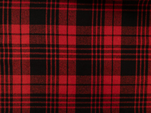 Designer Deadstock- Heavyweight Cotton Flannel - Red/Black Plaid