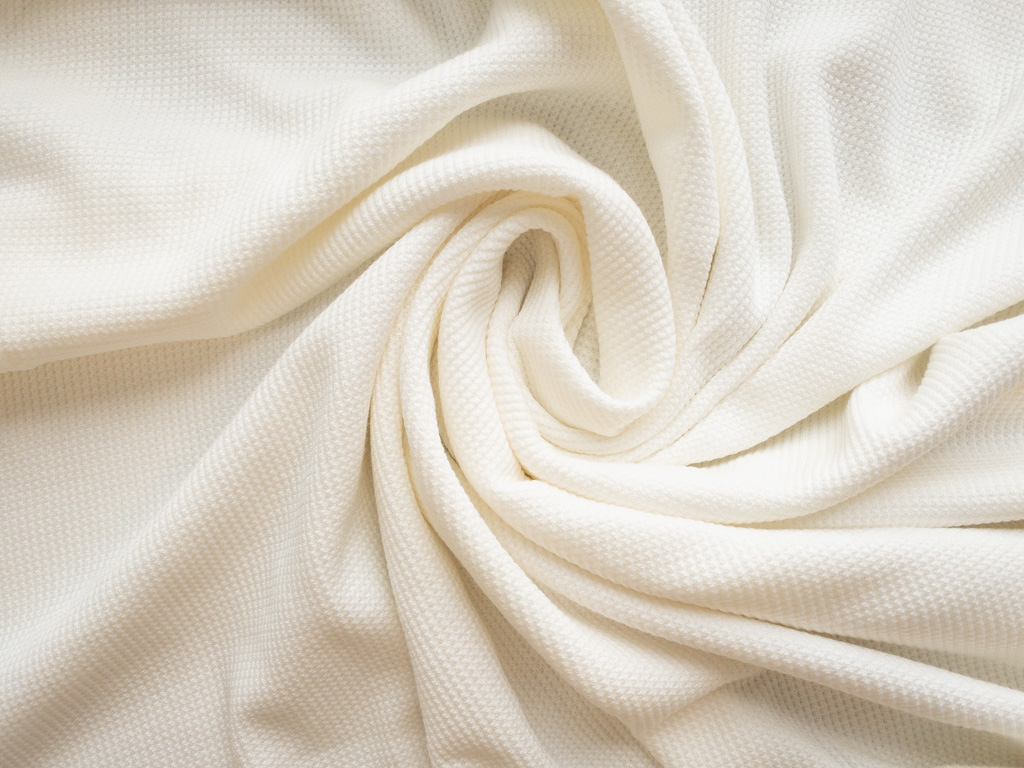 Designer Deadstock - Cotton/Spandex Thermal Knit - Ivory