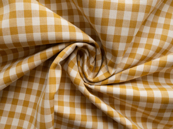 Designer Deadstock - Yarn Dyed Cotton Canvas - Gingham - Mustard