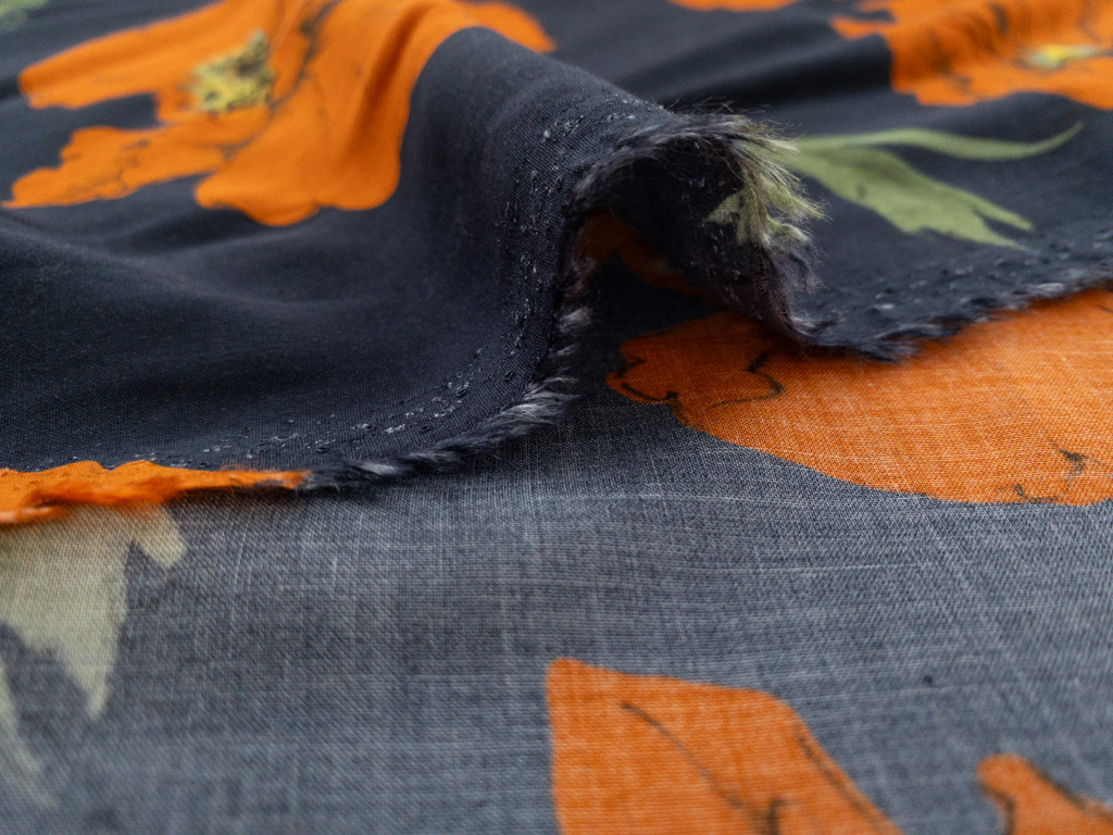 Chambray Blue & Orange Contrast Storage Bags