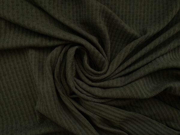 Amour Vert - Organic Cotton/Modal Pointelle Rib Knit - Olive