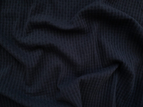 Amour Vert - Organic Cotton/Modal Pointelle Rib Knit - Navy