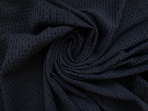 Amour Vert - Organic Cotton/Modal Pointelle Rib Knit - Navy