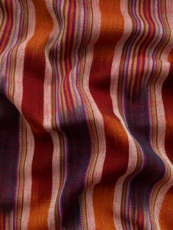 Guatemalan Handwoven Cotton Jaspe - Stripe - Tan/Multicolor