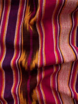 Guatemalan Handwoven Cotton Jaspe - Stripe - Pink/Purple/Beige