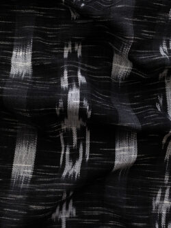 Guatemalan Handwoven Cotton Jaspe - Ikat Stripe - Black and White