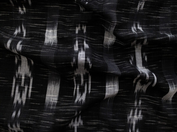 Guatemalan Handwoven Cotton Jaspe - Ikat Stripe - Black and White