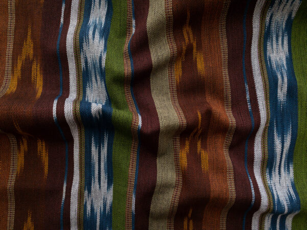 Guatemalan Handwoven Cotton Jaspe - Stripe - Earth