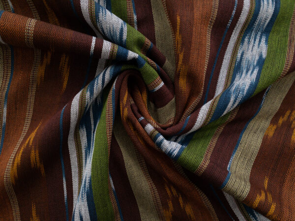 Guatemalan Handwoven Cotton Jaspe - Stripe - Earth