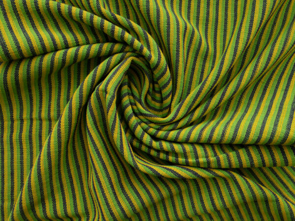 Guatemalan Handwoven Cotton Jaspe - Stripe - Yellow/Green/Purple