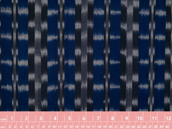 Cotton Ikat - Static Stripes - Cobalt/Navy