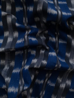 Cotton Ikat - Static Stripes - Cobalt/Navy