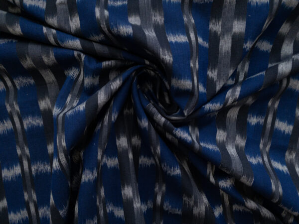 Cotton Ikat - Static Stripes - Cobalt/Navy