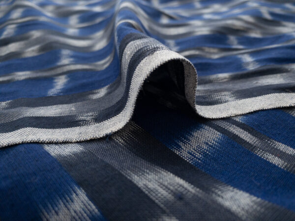 Cotton Ikat - Static Stripes - Cobalt/Navy