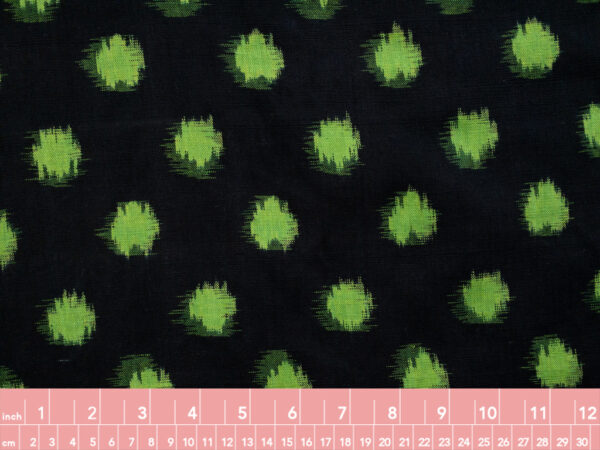 Cotton Ikat - Neon Dot - Green/Indigo