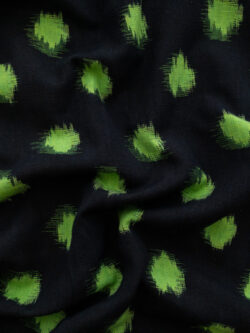 Cotton Ikat - Neon Dot - Green/Indigo