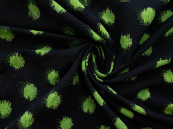 Cotton Ikat - Neon Dot - Green/Indigo