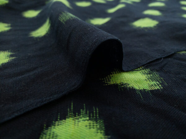 Cotton Ikat - Neon Dot - Green/Indigo