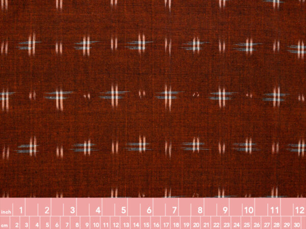 Cotton Ikat - Crosshatch - Rust