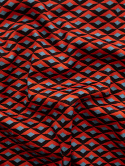 Lady McElroy - Lowesby Cotton Stretch Jacquard - Orange Geometry