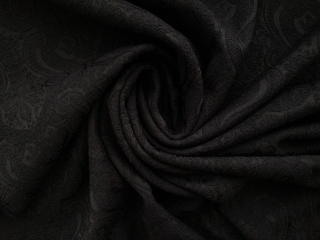 Lady McElroy - Cotton Blend Stretch Jacquard - Paisley - Black ...