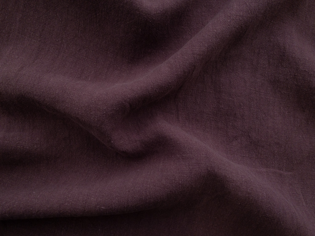 Solid Washed Linen - Eggplant