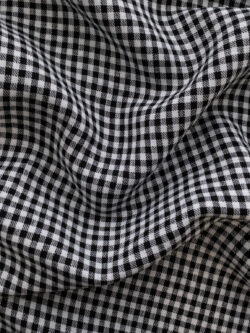 Utopia Washed Linen/Cotton - Gingham - Black/White