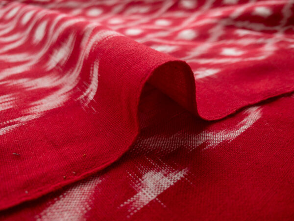 Handwoven Cotton Ikat - Navette - Red
