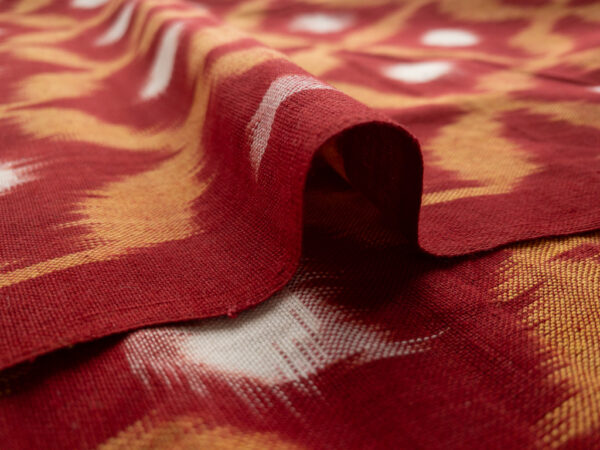 Handwoven Cotton Ikat - Diamonds - Red/Mustard