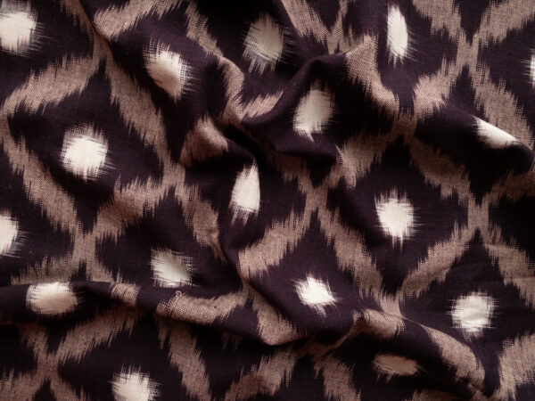 Handwoven Cotton Ikat - Diamonds - Dark Wine