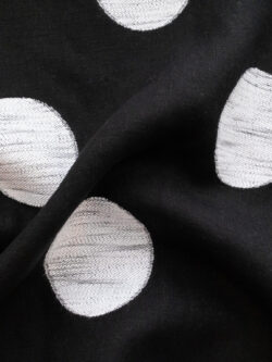 Mind the Maker – Organic Brushed Jacquard Knit – About a Dot – Black/White  - Stonemountain & Daughter Fabrics