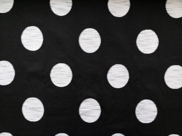 Designer Deadstock - Linen - Polka Dot - Black