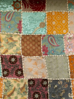 Indian Patchwork Tapestry – Aqua/Rust/Mauve