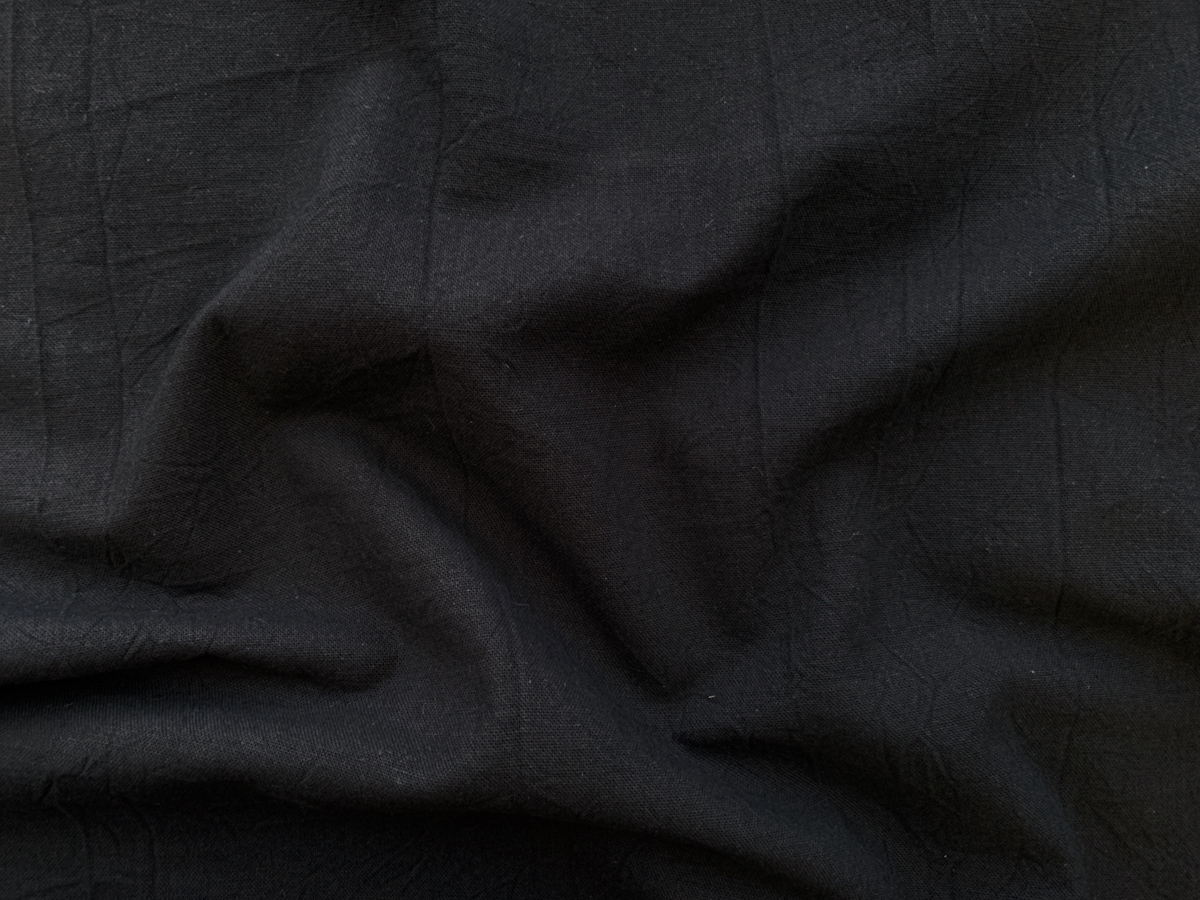 Japanese Cotton/Linen Crinkle Canvas - Black - Stonemountain & Daughter  Fabrics